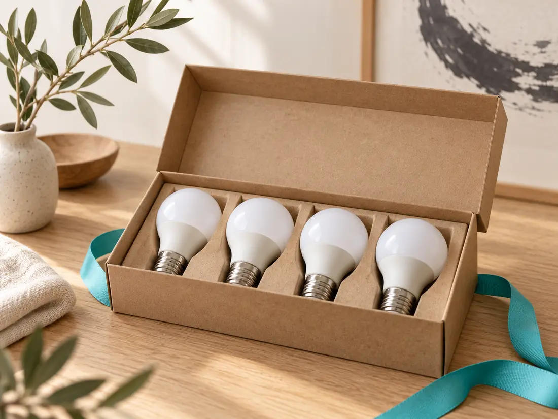Kit regalo con quattro lampadine LED a basso consumo